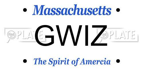 GWIZ Massachusetts License Plate