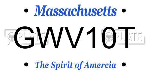 GWV10T Massachusetts License Plate
