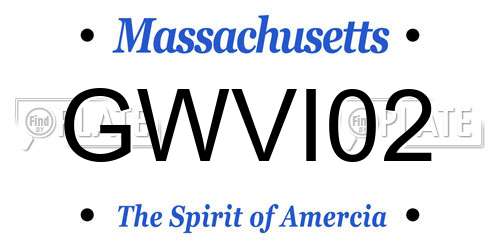GWVI02 Massachusetts License Plate