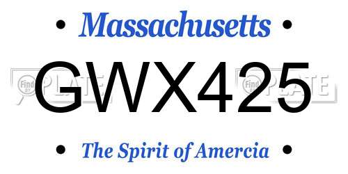GWX425 Massachusetts License Plate