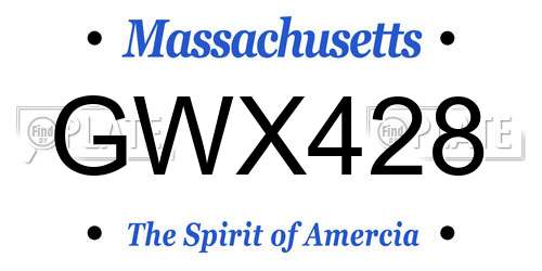 GWX428 Massachusetts License Plate