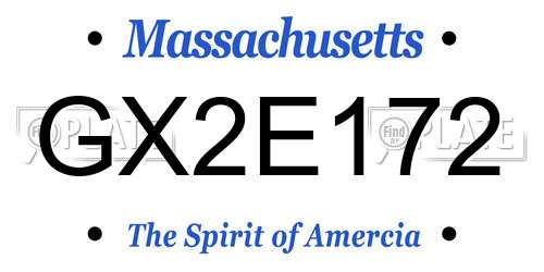 GX2E172 Massachusetts License Plate