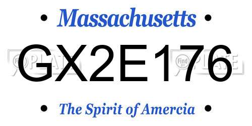GX2E176 Massachusetts License Plate
