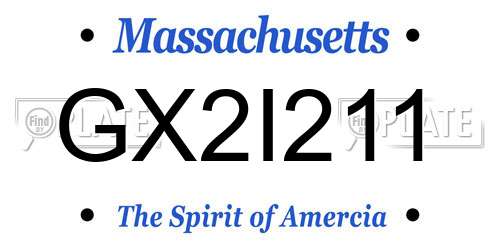 GX2I211 Massachusetts License Plate