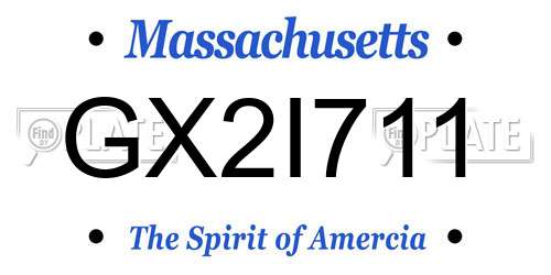 GX2I711 Massachusetts License Plate