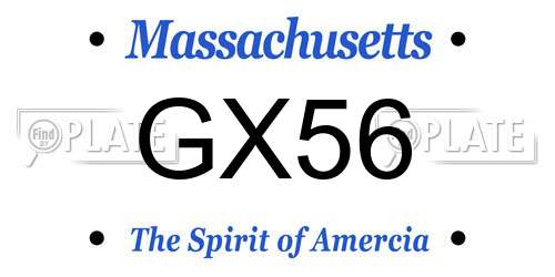 GX56 Massachusetts License Plate