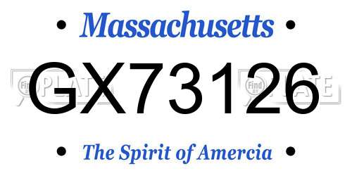 GX73126 Massachusetts License Plate