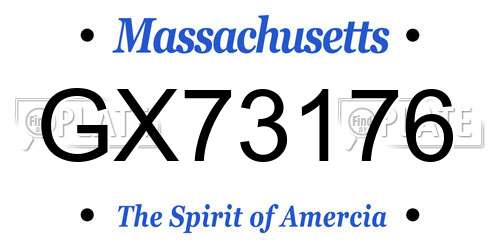 GX73176 Massachusetts License Plate