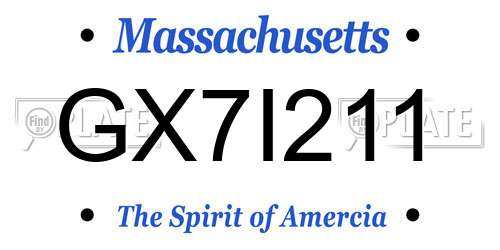 GX7I211 Massachusetts License Plate
