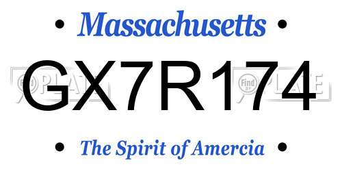 GX7R174 Massachusetts License Plate