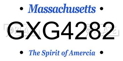 GXG4282 Massachusetts License Plate