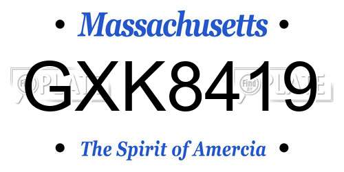 GXK8419 Massachusetts License Plate