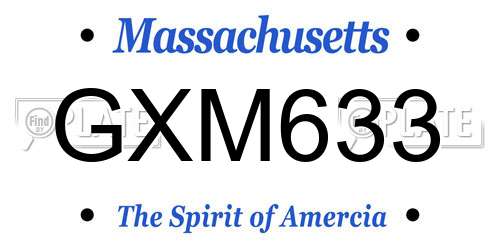 GXM633 Massachusetts License Plate