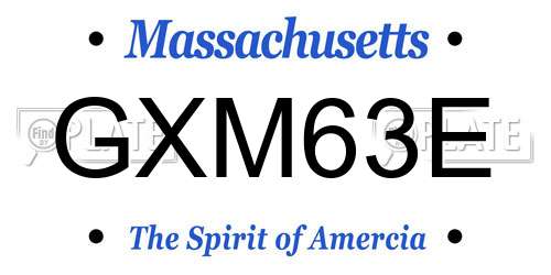 GXM63E Massachusetts License Plate