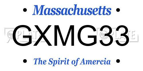 GXMG33 Massachusetts License Plate