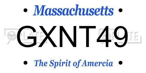 GXNT49 Massachusetts License Plate