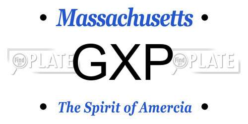 GXP Massachusetts License Plate