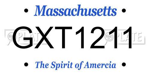 GXT1211 Massachusetts License Plate
