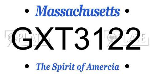 GXT3122 Massachusetts License Plate