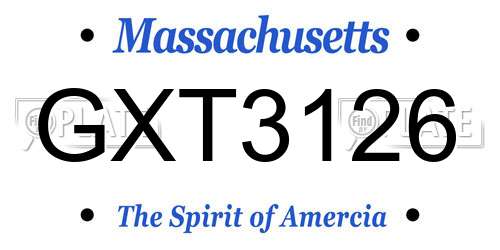 GXT3126 Massachusetts License Plate