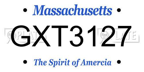 GXT3127 Massachusetts License Plate