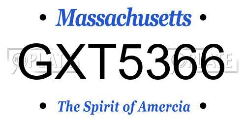 GXT5366 Massachusetts License Plate