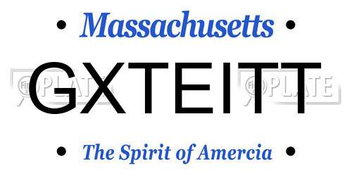 GXTEITT Massachusetts License Plate