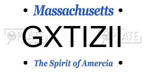 GXTIZII Massachusetts License Plate