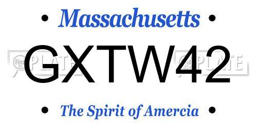 GXTW42 Massachusetts License Plate