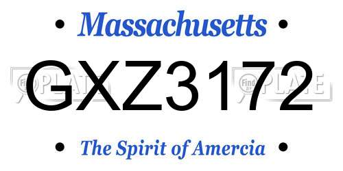 GXZ3172 Massachusetts License Plate