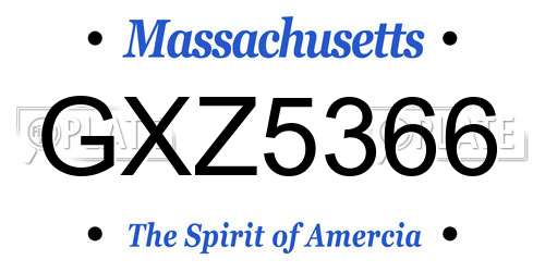 GXZ5366 Massachusetts License Plate