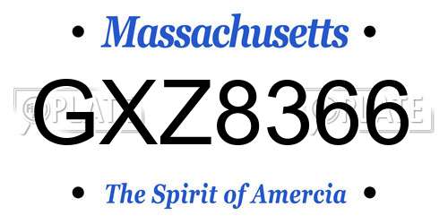 GXZ8366 Massachusetts License Plate