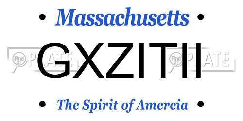 GXZITII Massachusetts License Plate