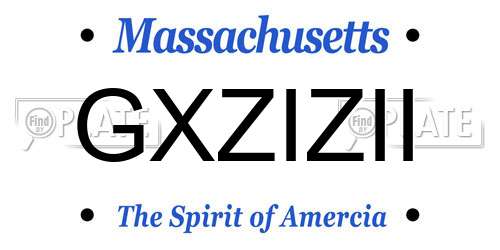GXZIZII Massachusetts License Plate