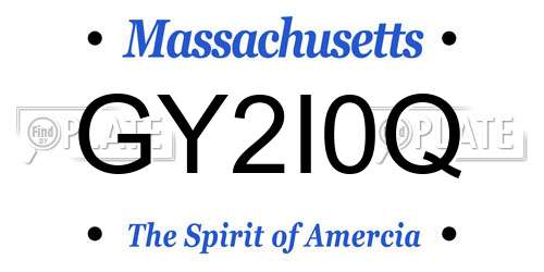 GY2I0Q Massachusetts License Plate