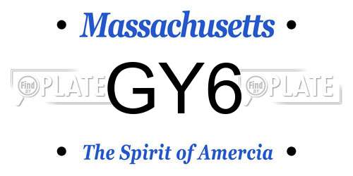 GY6 Massachusetts License Plate