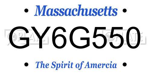 GY6G550 Massachusetts License Plate