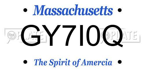 GY7I0Q Massachusetts License Plate