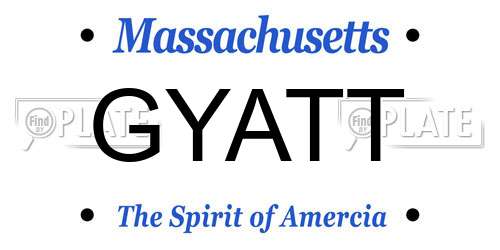 GYATT Massachusetts License Plate