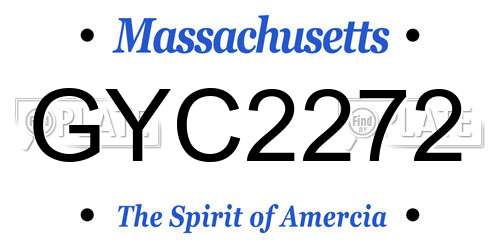 GYC2272 Massachusetts License Plate