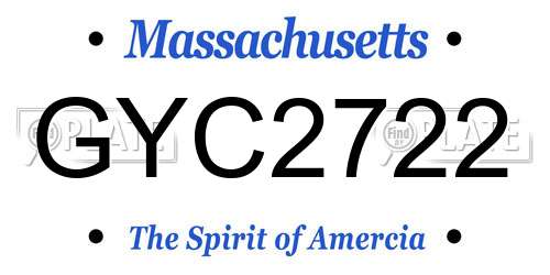 GYC2722 Massachusetts License Plate