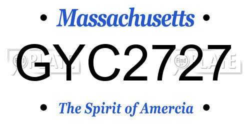 GYC2727 Massachusetts License Plate