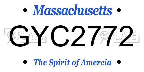 GYC2772 Massachusetts License Plate