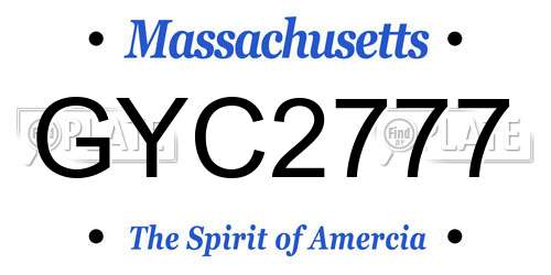 GYC2777 Massachusetts License Plate