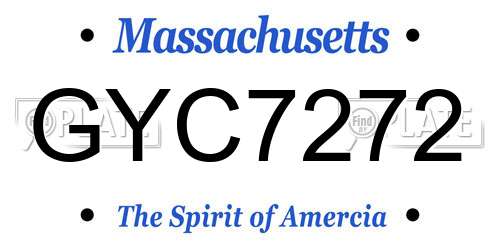 GYC7272 Massachusetts License Plate