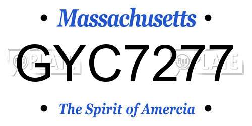 GYC7277 Massachusetts License Plate