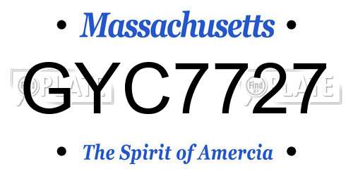 GYC7727 Massachusetts License Plate