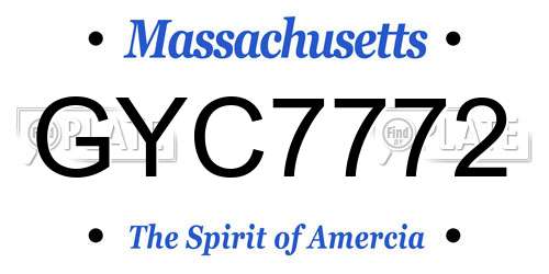 GYC7772 Massachusetts License Plate