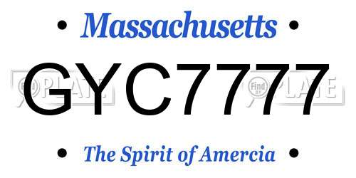 GYC7777 Massachusetts License Plate