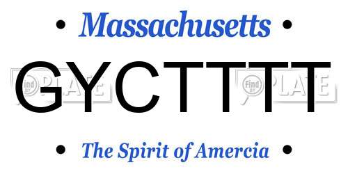 GYCTTTT Massachusetts License Plate